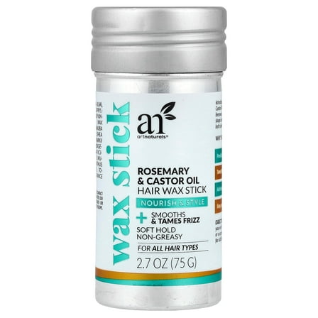 artnaturals Rosemary & Castor Oil Hair Wax Stick, For All Hair Types, 2.7 oz (75 g)