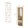 thumbnail image 6 of Miekor Furniture Kempwell 2-Door 2-Shelf Corner Bar Cabinet with Glass Rack Macadamia W5U273, 6 of 6