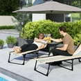 thumbnail image 2 of Outsunny Chaise Longue Pliante d'Extérieur, Chaise Longue Réglable à 4 Niveaux avec Appuie-Tête, Chaise de Bronzage Lit de Plage, Lit de Camp Inclinable pour Camping, Randonnée, Cour Arrière, Multicolore, 2 of 10