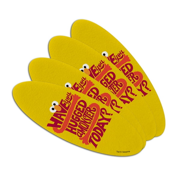 Sesame Street Have You Hugged a Monster? Double-Sided Oval Nail File Emery Board Set 4 Pack