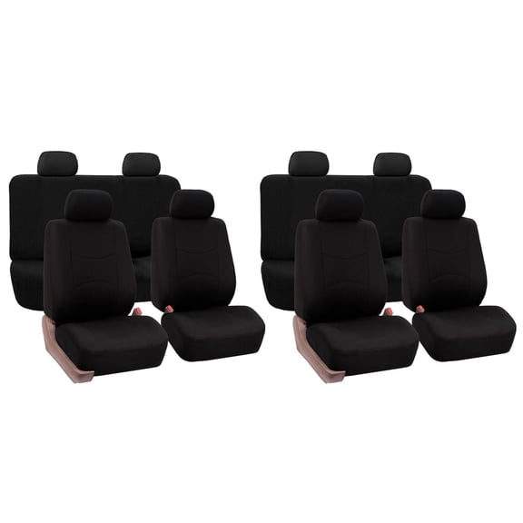 AUQ 2Pcs Car Seat Covers,Fabric Seat Cover For,Seat Cover,Black