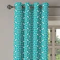 thumbnail image 3 of Ambesonne Persian Grommet Curtain, Moroccan Floral Swirls, 50" x 54", Teal White, 3 of 6