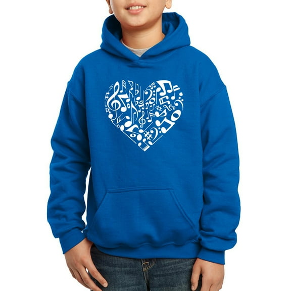 Boy's Word Art Hooded Sweatshirt - Heart Notes