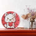 thumbnail image 2 of Valentine Cute Dog Holding Heart Round Wall Clock Silent Analog Battery Operated Gold Pointer Home Decor 9.84" Diameter, 2 of 11