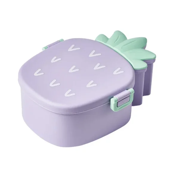 Boîte à Lunch Portable pour Bébé Enfant Étudiant Camping Extérieur Pique-Nique Conteneur Alimentaire en Forme d'Ananas