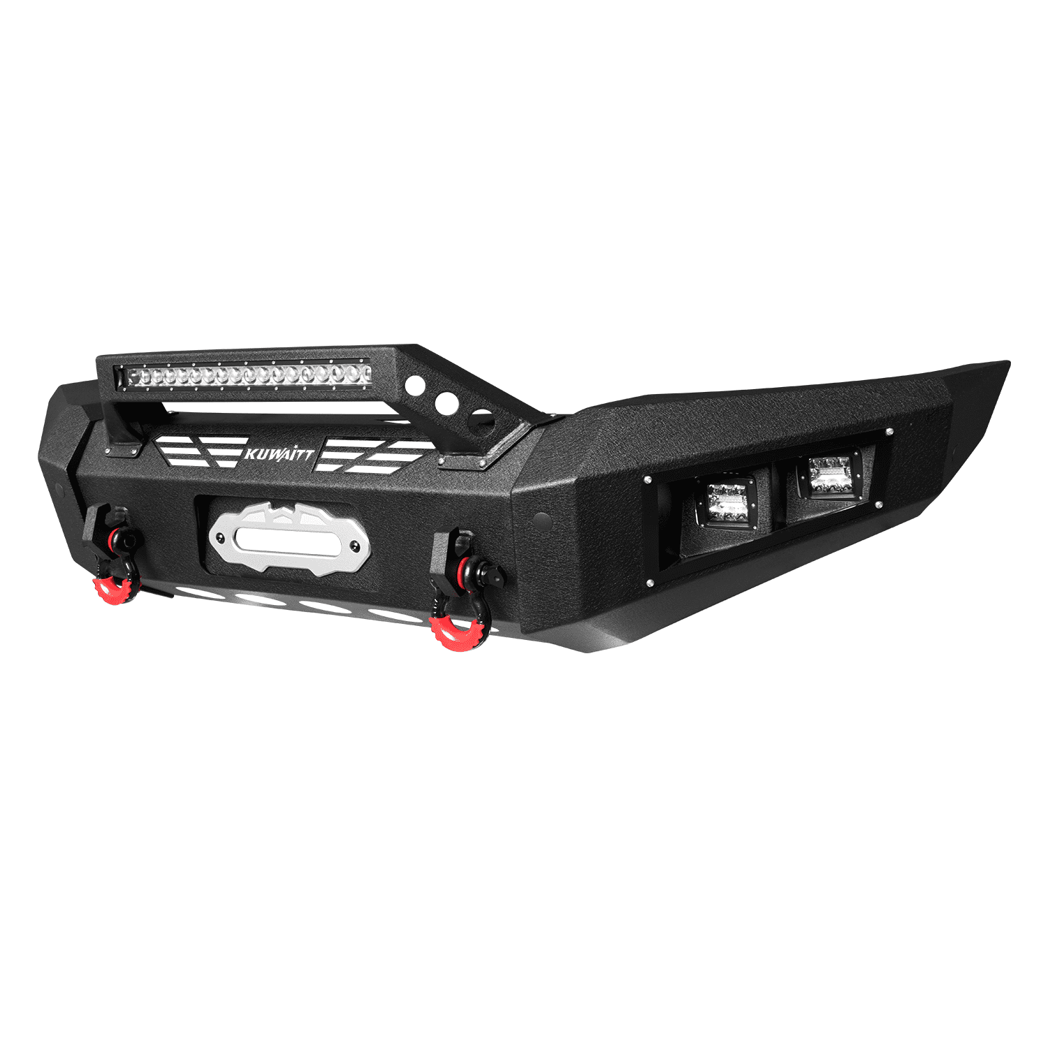 TIOYAR For 2005-2015 Toyota Tacoma Steel New Front and Rear Bumper With Winch Plate&Lights (Black Texture)