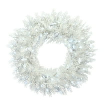 Vickerman 48" Flocked Cedar Pine Artificial Christmas Wreath, Low Voltage LED Pure White 3mm Wide Angle Twinkle Lights.