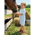 thumbnail image 5 of BemeyourBBs Toddler Baby Boy Summer Clothes 2 Pieces Outfits Textured Plaid Short Sleeve Button Down UP Collar Shirts Pockets Shorts Set, 5 of 9