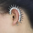 thumbnail image 2 of Pendiente jinwen Rock Punk Remaches Studs Rhinestone Ear Cuff Wrap Clip Sin Piercing, 2 of 6