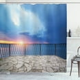 thumbnail image 1 of Ambesonne Seascape Shower Curtain, Balcony View Landscape, 69"Wx75"L, Pale Blue White, 1 of 3