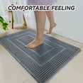 thumbnail image 5 of SIXHOME Bathroom Rugs Mat Waffle Bath Rug Super Absorbent Non Slip Bath Mat Machine Washable Rubber Backed Bathroom Mat with Tassels Ultra Soft Boho Bathroom Decor 17" x 24" Gray, 5 of 8