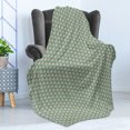 thumbnail image 4 of Damask Soft Flannel Fleece Throw Blanket, Repeating Floral Inspired Vintage Folkloric Triangular Mosaic Print, Cozy Plush for Indoor and Outdoor Use, 50" x 60", Pale Peach and Pale Teal, by Ambesonne, 4 of 5