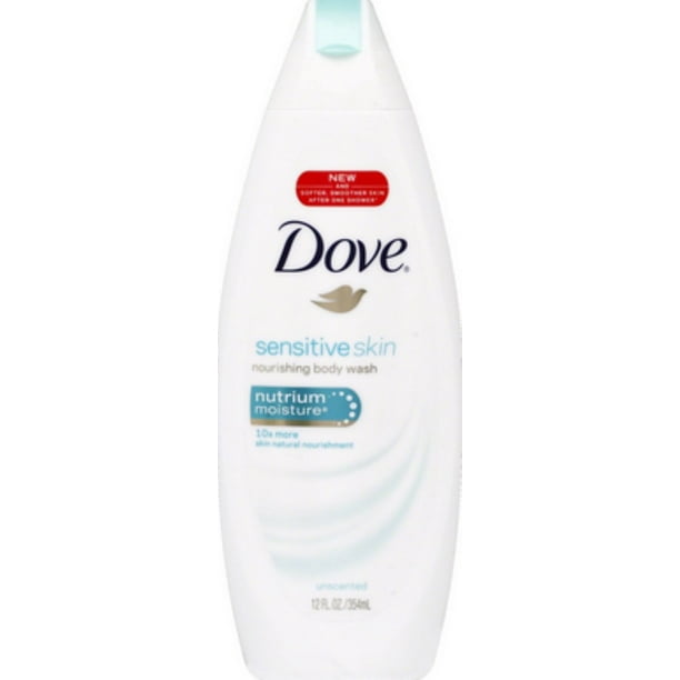 Dove Sensitive Skin Beauty Body Wash 12 oz (Pack of 6)
