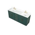 thumbnail image 6 of Holaki 80" Bathroom Vanity with Double Sink, Freestanding Modern Bathroom Vanity with Soft-Close Cabinet and 3 Drawers, Solid Wood Bathroom Storage Cabinet with Quartz Countertop, Green, 6 of 10