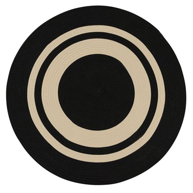 Colonial Mills Rug CN00R108X108 Coronado Round Braided Rug Black Sapphire - 9 ft.