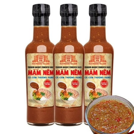 Lang Chai Xua Anchovy Fish Sauce, 250ml Glass Bottle, Pack of 3