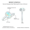 thumbnail image 6 of Rosec Jewels 1.50 CT Ethiopian Opal and Diamond Halo Engagement Ring, 6X8 MM Oval Cut Ethiopian Opal Engagement Ring, October Birthstone Ring, 14K White Gold, US 5.50, 6 of 10