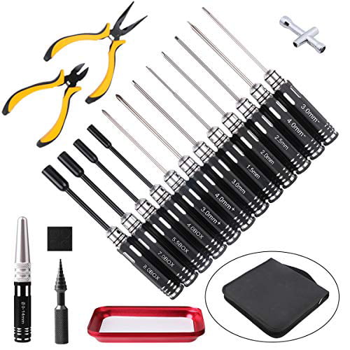 10 in 1 RC Tools Kit Screwdriver Pliers Hex Sleeve Wrench Repair Kits for RC Car