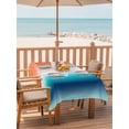 thumbnail image 2 of Outdoor Tablecloth with Umbrella Hole for Patio/Picnic/Party/Camping, Orange Blue Ombre Waterproof Table Cloth Rectangle Table Cover Washable, Abstract Modern Art Aesthetics (60"x 102"), 2 of 8