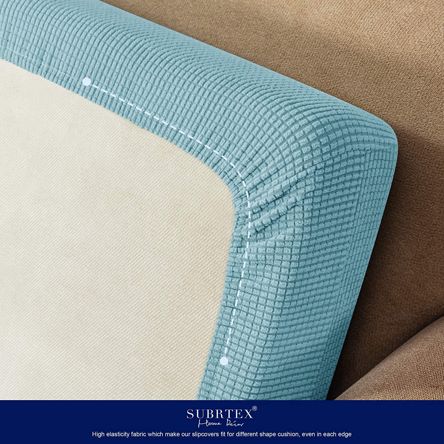 Stretch Sofa Seat Cushion Cover Couch Covers Furniture Protector (Loveseat, Steel Blue)