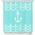 thumbnail image 1 of Shower Curtains 70" x 73" from DiaNoche Designs by Organic Saturation - Anchor Waves Aqua, 1 of 1