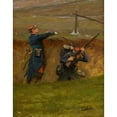 thumbnail image 2 of Jean-Baptiste Édouard Detaille 12x14 Black Ornate Wood Framed Double Matted Museum Art Print Titled: In a Ravine. Lignards, 2 of 5