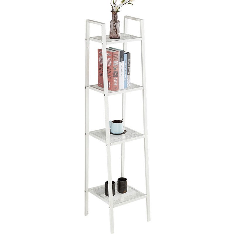 4 Tier Ladder Shelf A Frame Home Bookcase LadderStyle Storage Display Rack Stand White 35*35