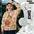 thumbnail image 6 of Uorisanigo Girls Sweatshirts Soft Long Sleeve Pullover Crop Tops Oversized School Watermelon Capybara Quarter-Zip Jacket Shirts Fall Trendy Clothes Cropped Pullover Hoodies, 6 of 7