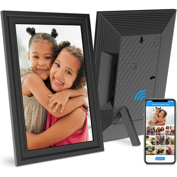 Sungale 10.1” IPS HD Cloud Digital Photo Frame with Easy Setup and Instant Photo Sharing - Touch Screen, 16GB Internal Storage/ 20GB Free Cloud Storage, Computer/ App Remote Manage, Auto-Rotate
