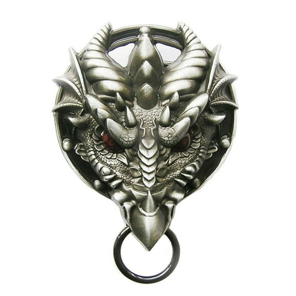 Jean's Friend Western Dragon Unisex Zinc Alloy Belt Buckle, Silver