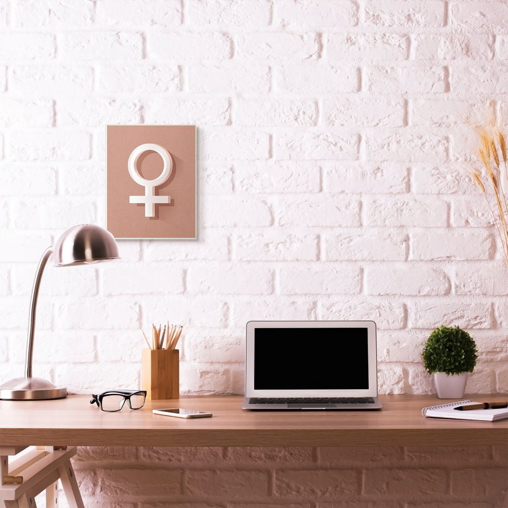 Stupell Industries Female Symbol Modern Pink Textured Design Wall Plaque Art by Daphne Polselli