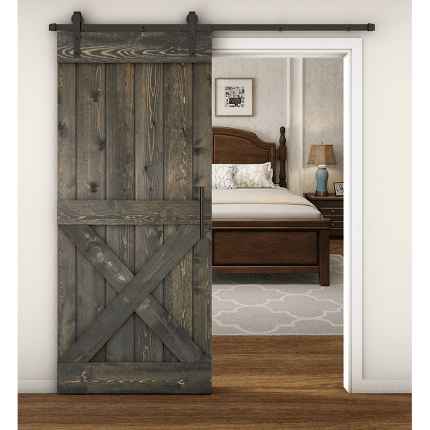 Essencaliy 36in x84in Solid Wood Barn Door, Made-in-USA Farmhouse ...