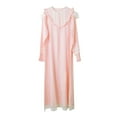 thumbnail image 4 of Lixiuxyad Chemise de Nuit Rétro à Manches Longues pour Femmes Grande Taille Vêtements de Maison Rouge, 4 of 4