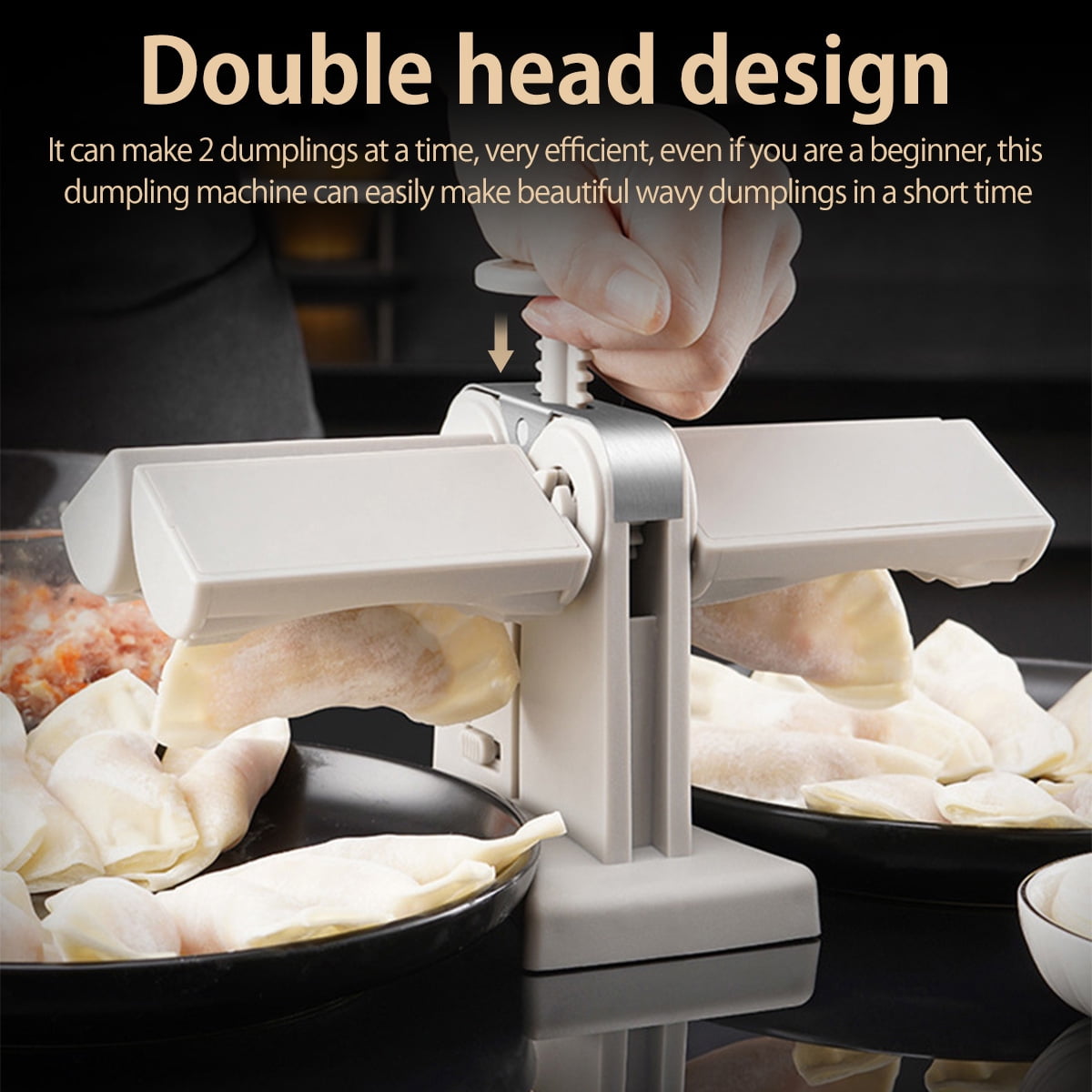  Aunnow Dumpling Maker Machine-Household Double Head