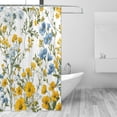 thumbnail image 2 of Yayeee Shower Curtain with Hooks 72"x72" Waterproof Fabric Bathroom Hanging Decor, Yellow Floral, 2 of 5