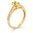 thumbnail image 3 of Gem Stone King 10K Yellow Gold Canary Mystic Topaz and White Lab Grown Diamond Engagement Ring for Women (0.98 Cttw, Oval 7X5MM, Gemstone Birthstone, Size 9), 3 of 4