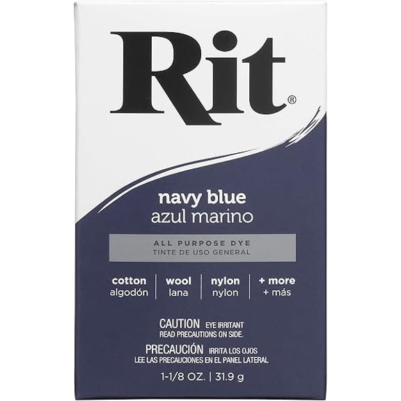 Rit All-Purpose Powder Dye, Navy Blue, 1.125 oz (2 pack)