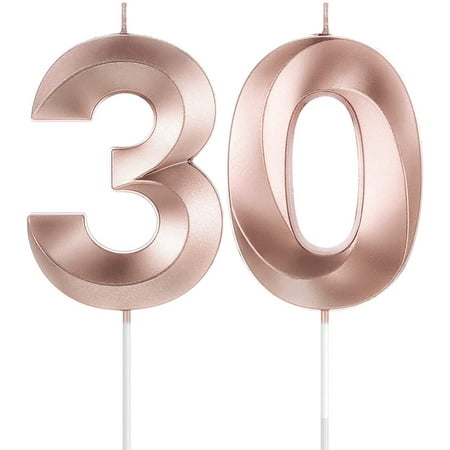 Junmo 30th Birthday Candles, 3D Diamond Shape Number 30 Candles Cake ...