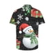 thumbnail image 4 of Blusa y camisa de manga corta con cuello vuelto Camisa de manga corta con estampado navideño para hombre Camisa informal de manga corta con solapa para hombre Tops para hombre, 4 of 4