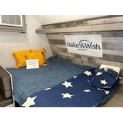 Lush Decor Star Geometric Cotton Reversible Quilt, Full/Queen, Navy, 3-Pc Set