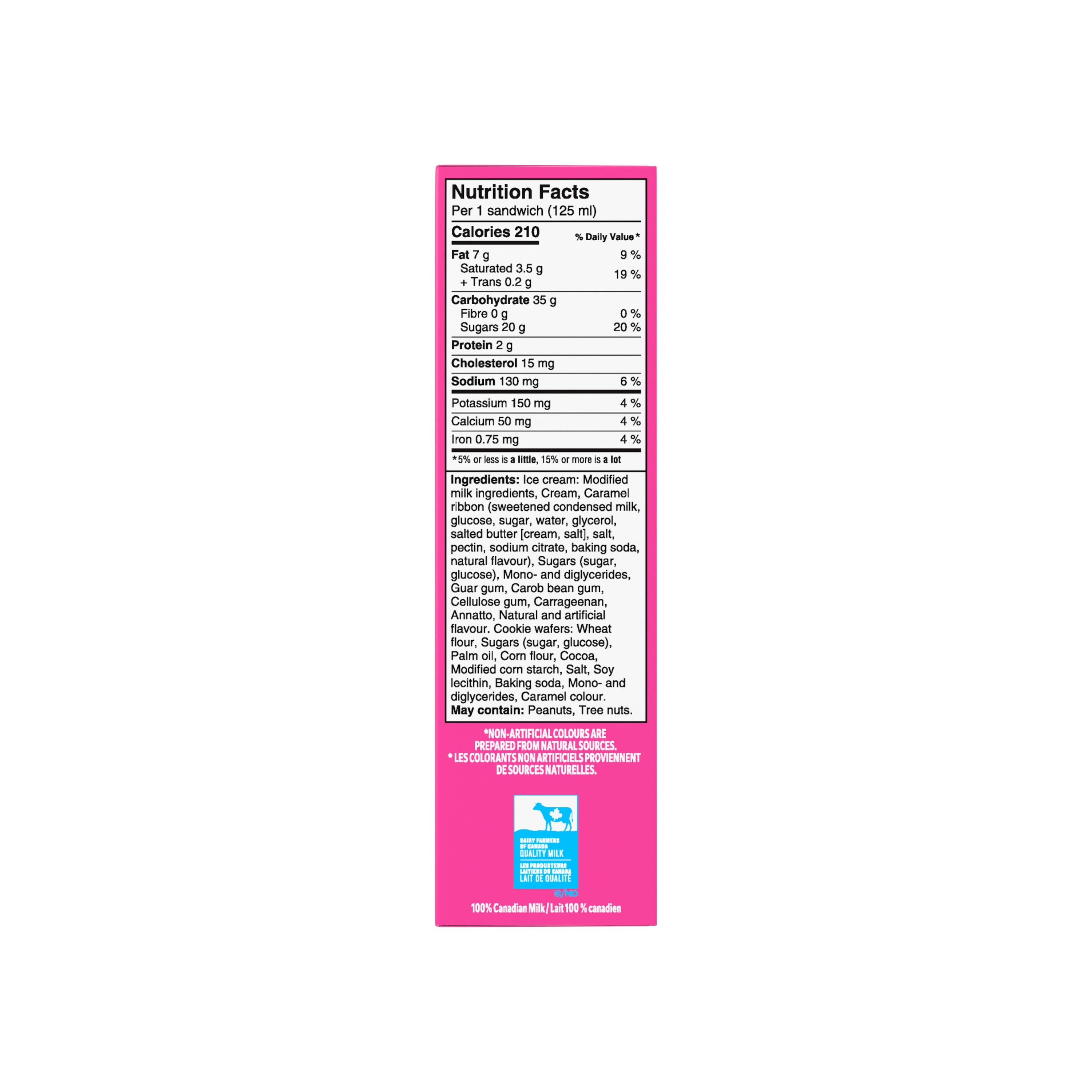 BASKIN ROBBINS Caramel Ribbon Ice Cream Sandwiches, Prepared in Canada with Canadian Dairy, Kosher, 4 x 125 ml