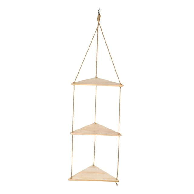 Estante esquinero, estantes flotantes de madera, estante de pared esquinero colgante bohemio, soporte de madera, estante organizador de almacenamiento mayimx Estante para colgar en la pared