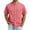 Pink, variant on Button Down Denim Shirts for Men Short Sleeve Collarless Tops Fashion Washed Printed Streetwear Shirts with Chest Pockets Black S