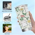 thumbnail image 6 of 11oz Stainless Steel Tumbler with Straw, Double Wall Insulated Travel Tumbler Cute White Cat Pattern, 6 of 8