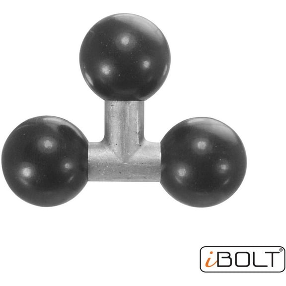iBOLT Triple 25mm / 1 inch to 25mm / 1 inch - Three Metal Ball joint Extension Adapter for Industry standard dual ball socket mounting arms