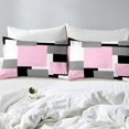 thumbnail image 3 of Erosebridal Geometric Duvet Cover Full, Square Rectangle Comforter Cover Full, Abstract Stripe Decor, Reversible 3pcs, 3 of 7