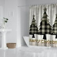 thumbnail image 2 of Shower Curtain for Bathroom Winter Christmas Tree Wood Plank Shower Curtains Durable Beautiful Shower Curtain Hooks Included,72x72Inch, 2 of 5