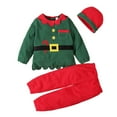 thumbnail image 1 of Disfraz de elfo navideño para niñas pequeñas, conjunto de ropa de Papá Noel navideño, conjunto a juego para niñas navideñas, ropa navideña para niñas de 4 a 5 años, 1 of 7