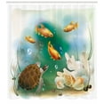thumbnail image 3 of Ambesonne Ocean Shower Curtain, Aquarium Animals, 69"Wx84"L, Multicolor, 3 of 3
