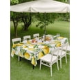 thumbnail image 4 of Outdoor Tablecloth with Umbrella Hole for Patio/Picnic/Party/Camping, Lemon Waterproof Table Cloth Rectangle Table Cover Washable, Yellow Fruits Summer Watercolor Botanical Leaf Plant (60"x 120"), 4 of 8